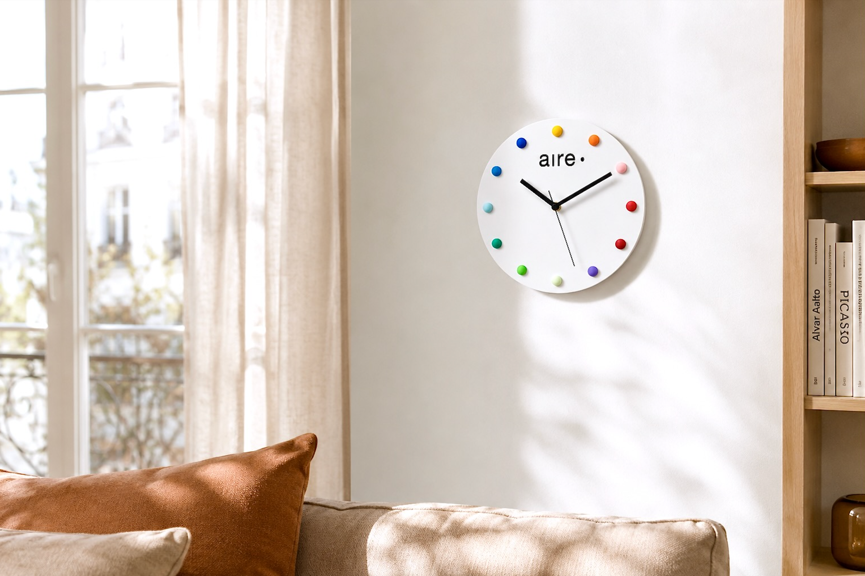 Horloge Minimaliste colorée Aire