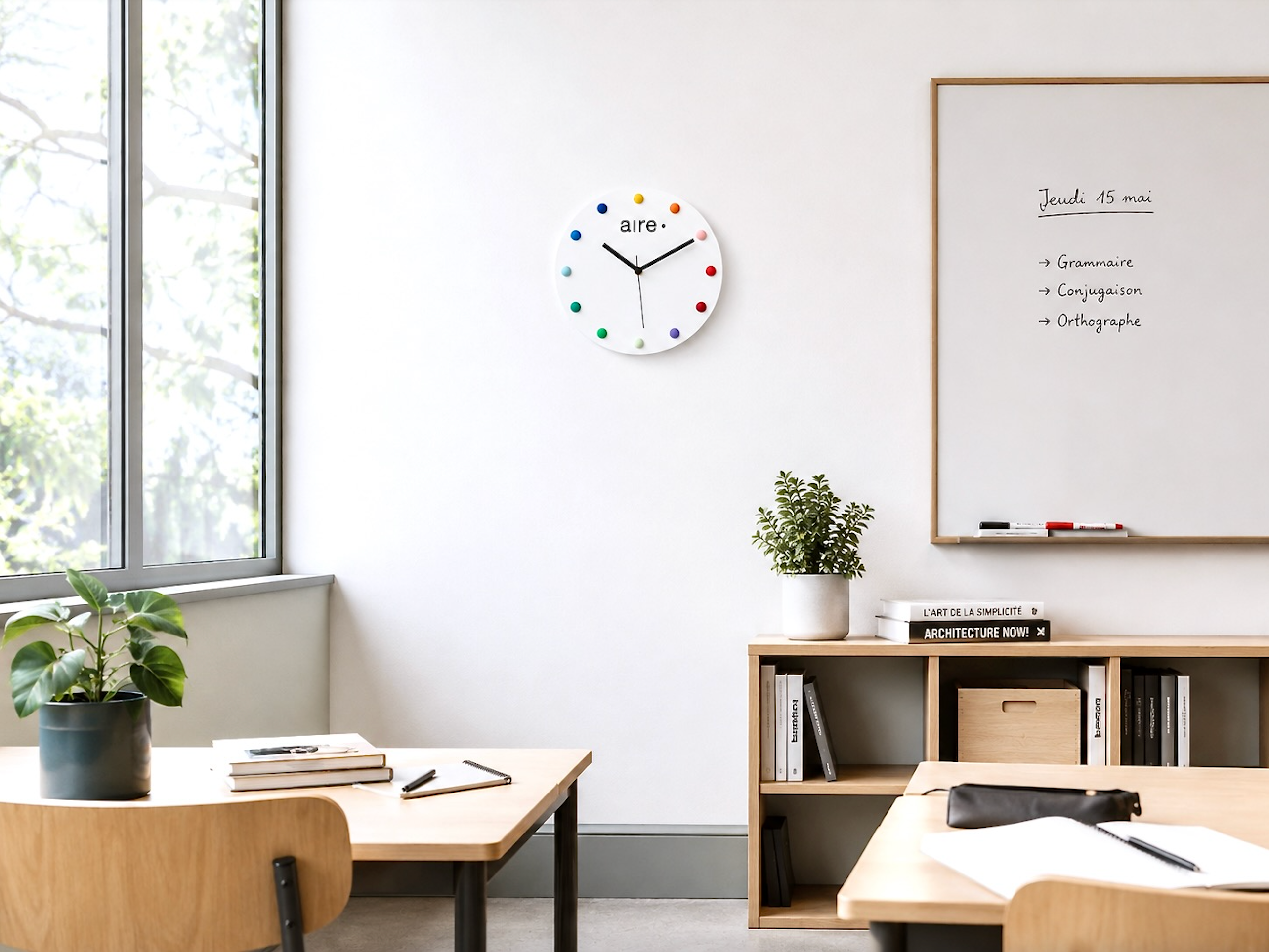 Horloge Minimaliste colorée Aire