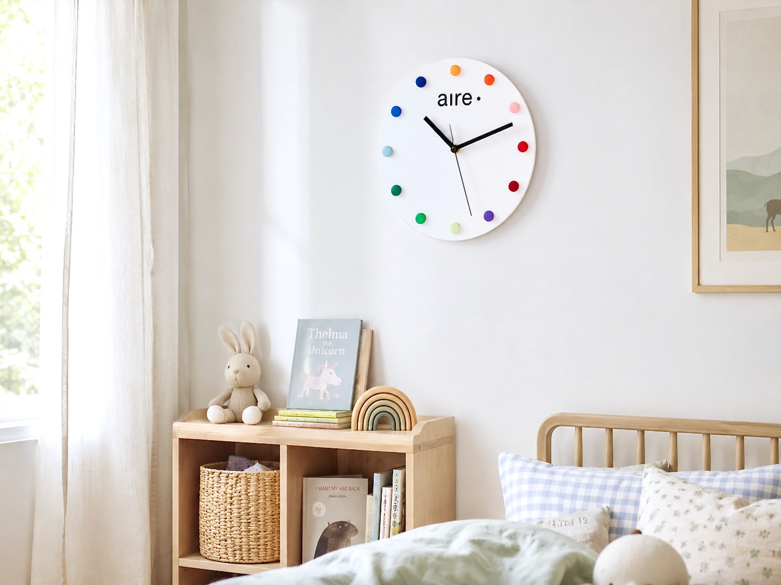Horloge Minimaliste colorée Aire