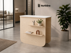 Desk Borne d'Accueil Aire – comptoir console à façade pegboard en bouleau pour boutique