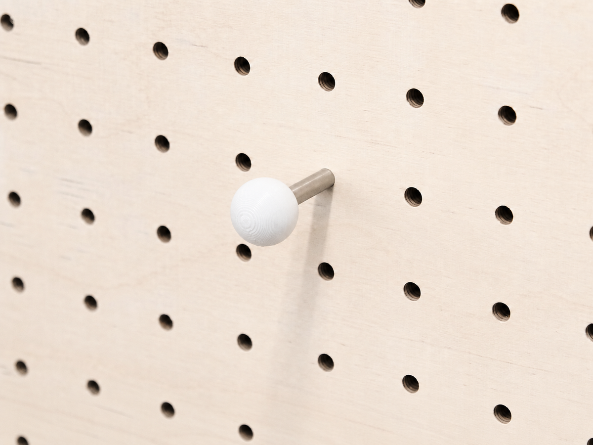 Tourillon coloré blanc pour pegboard – Aire
