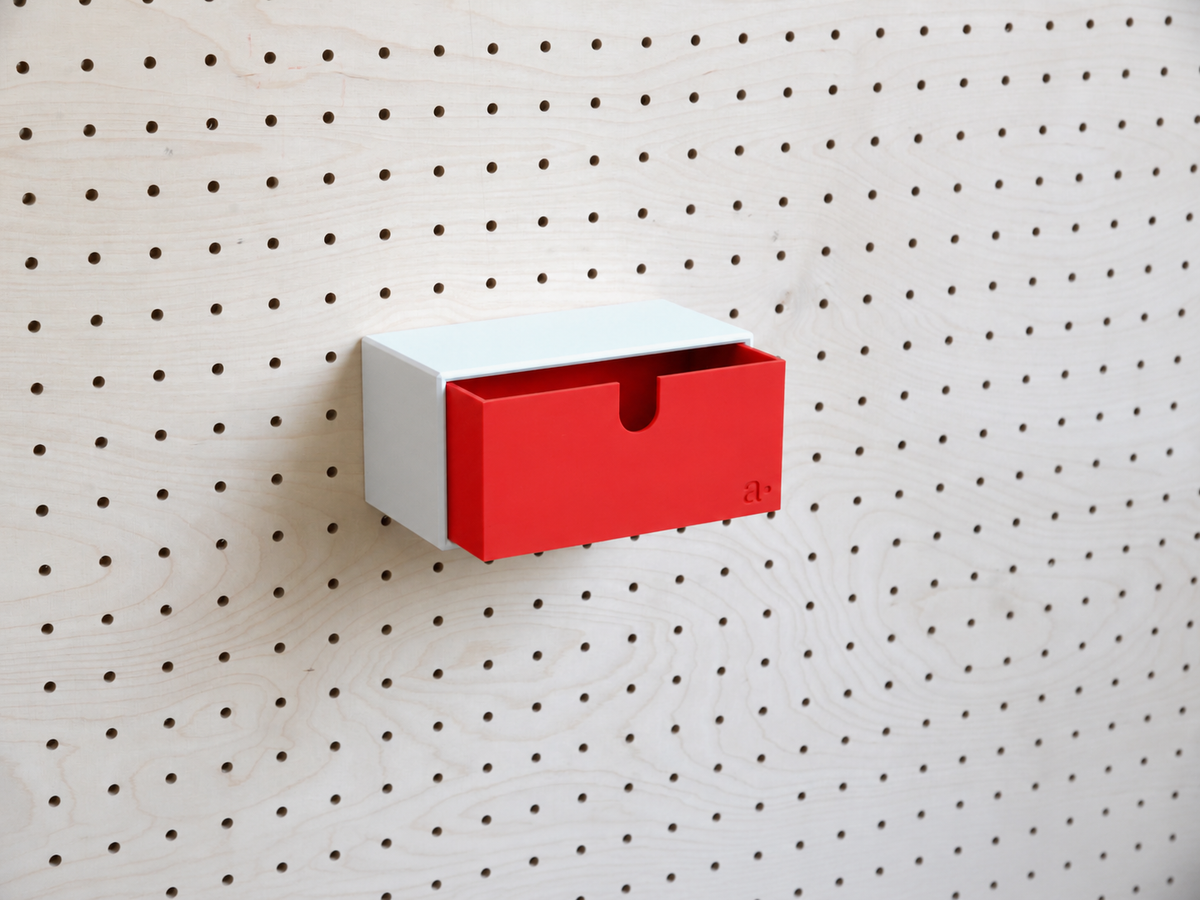 Caja de almacenaje de colores para pegboard – bandeja mural