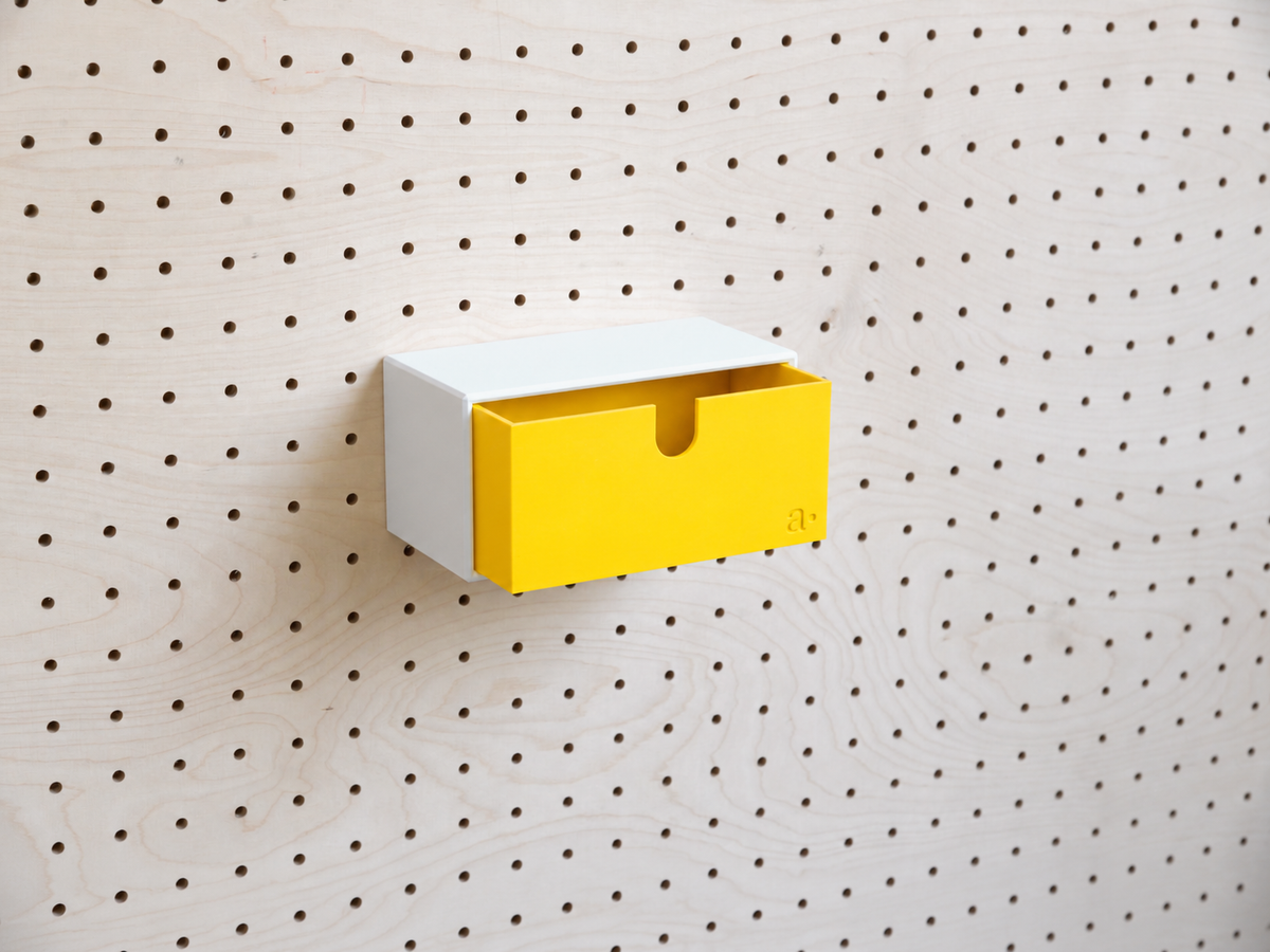 Caja de almacenaje de colores para pegboard – bandeja mural