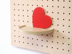 Kinderplankje wolk, hart, zon voor pegboard – decoratieve wandplank