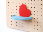 Kinderplankje wolk, hart, zon voor pegboard – decoratieve wandplank