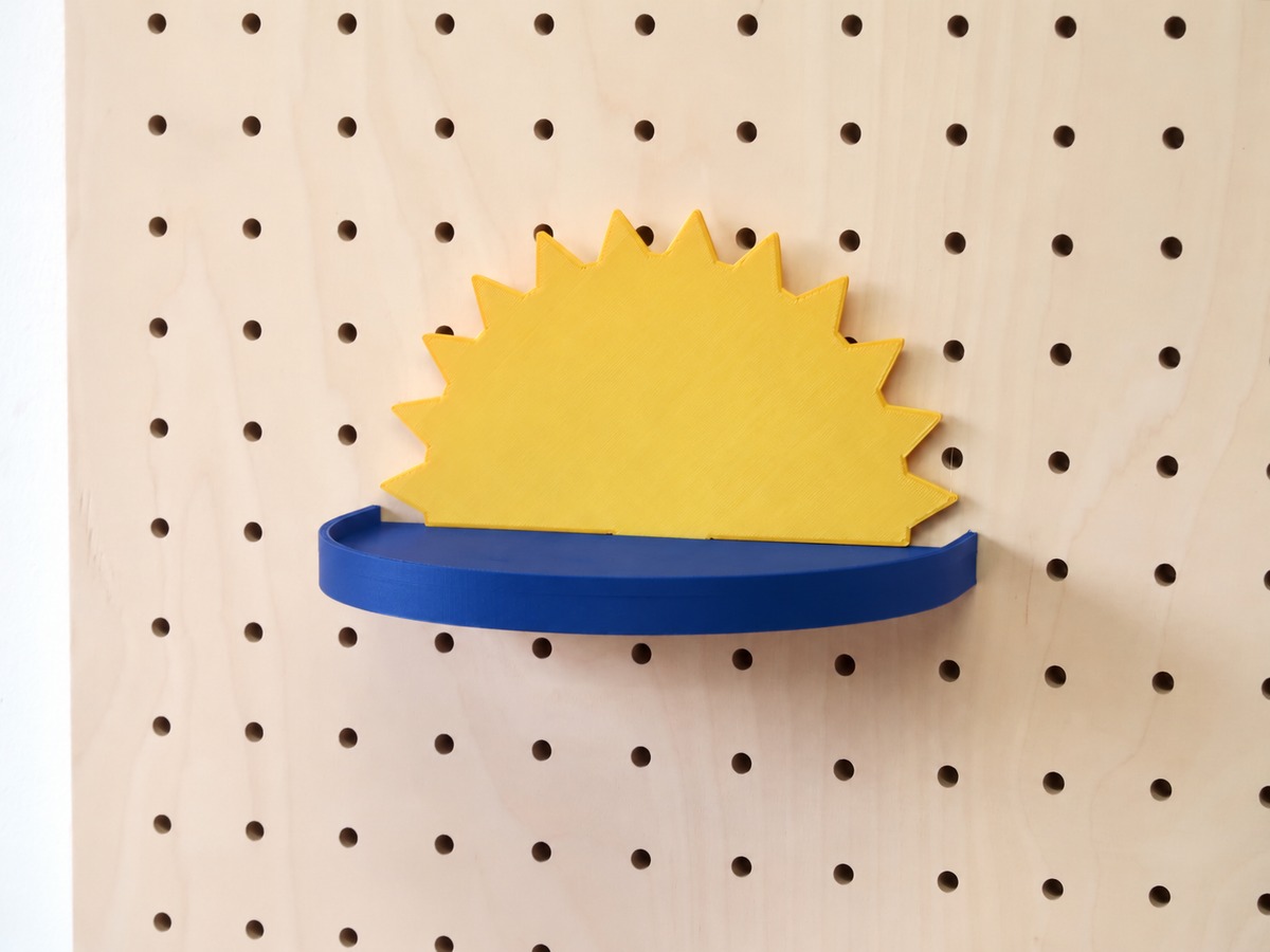 Kinderplankje wolk, hart, zon voor pegboard – decoratieve wandplank
