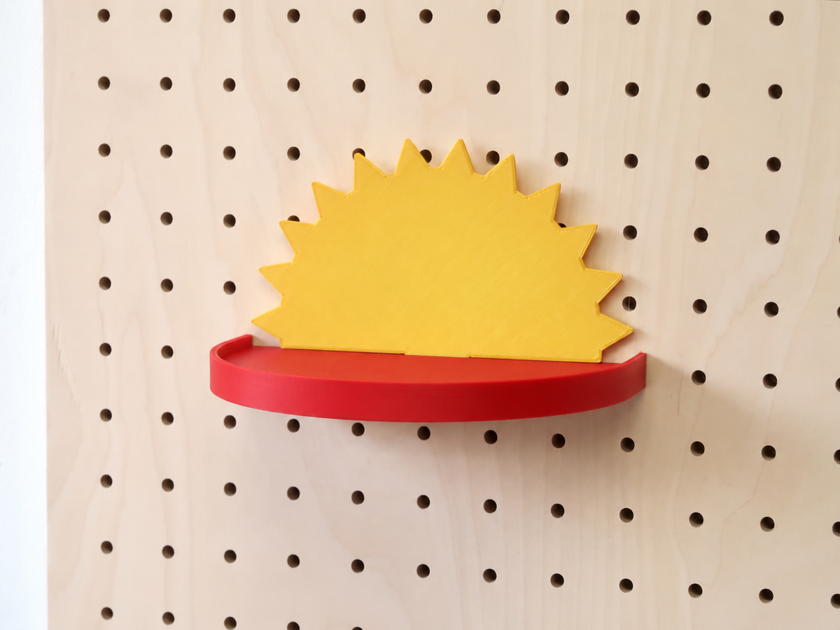 Kinderplankje wolk, hart, zon voor pegboard – decoratieve wandplank