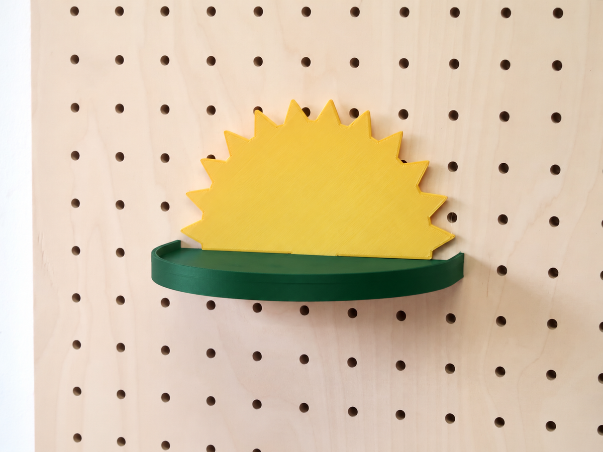 Kinderplankje wolk, hart, zon voor pegboard – decoratieve wandplank