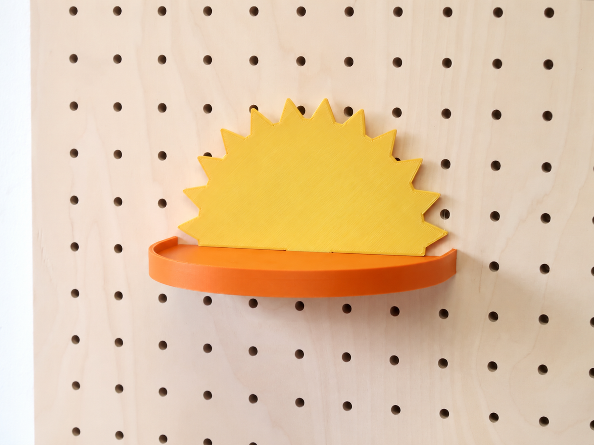 Kinderplankje wolk, hart, zon voor pegboard – decoratieve wandplank
