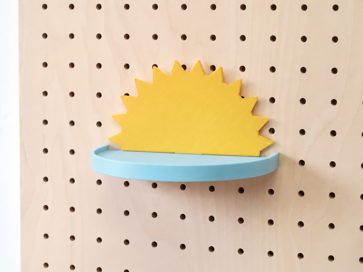 Kinderplankje wolk, hart, zon voor pegboard – decoratieve wandplank