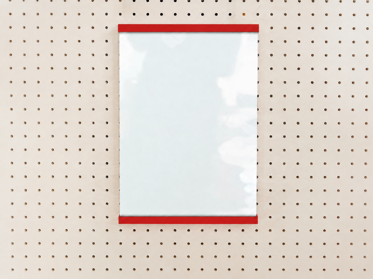 Porte-affiche en plexi pour pegboard – support d'information mural
