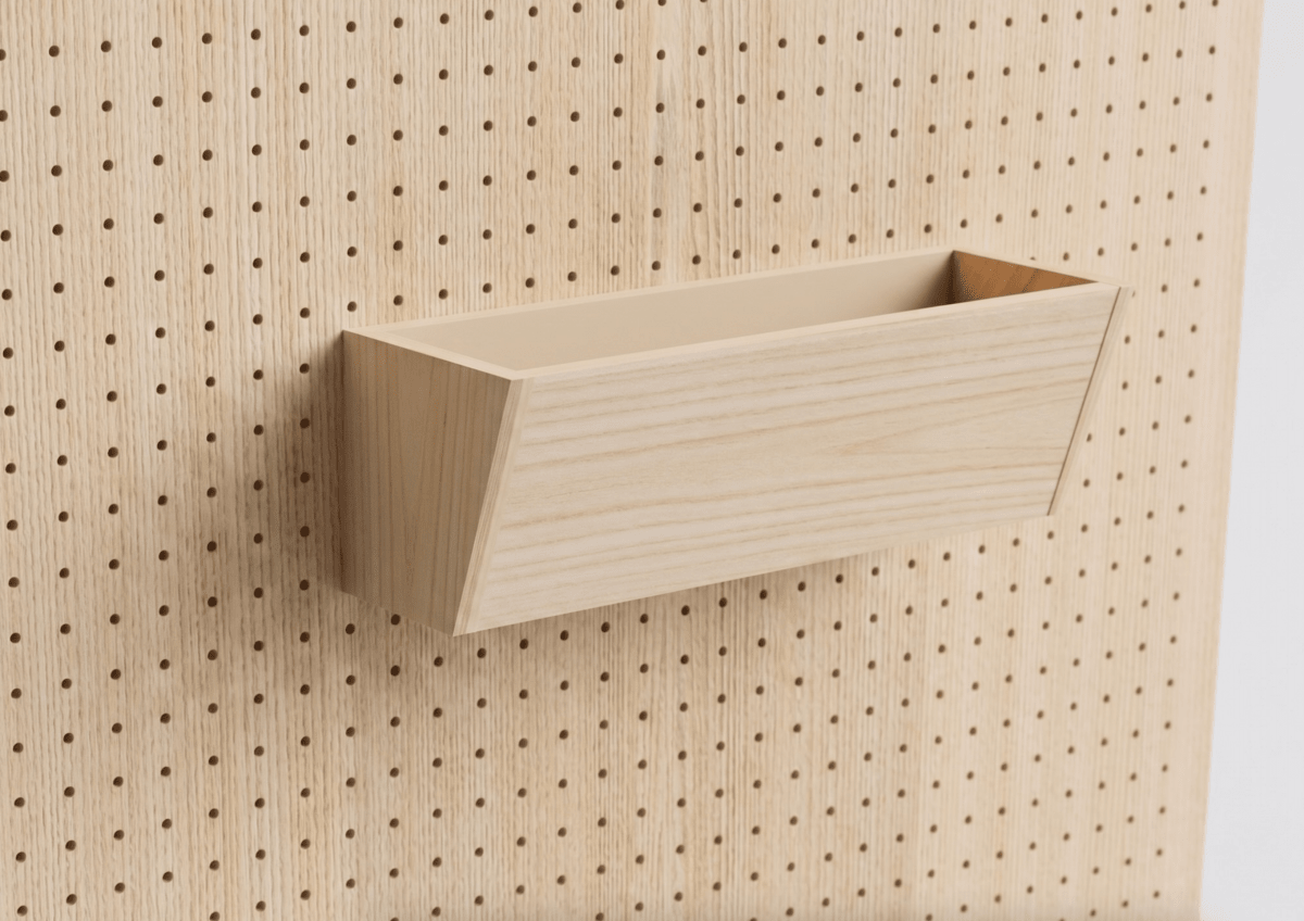Bac en bois pour pegboard – rangement mural panneau perforé - Accessoires - Aire - A254-2 - 3