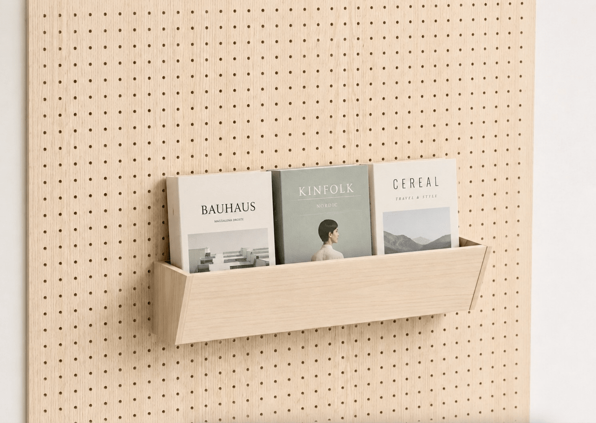 Bac en bois pour pegboard – rangement mural panneau perforé - Accessoires - Aire - A254-1 - 1