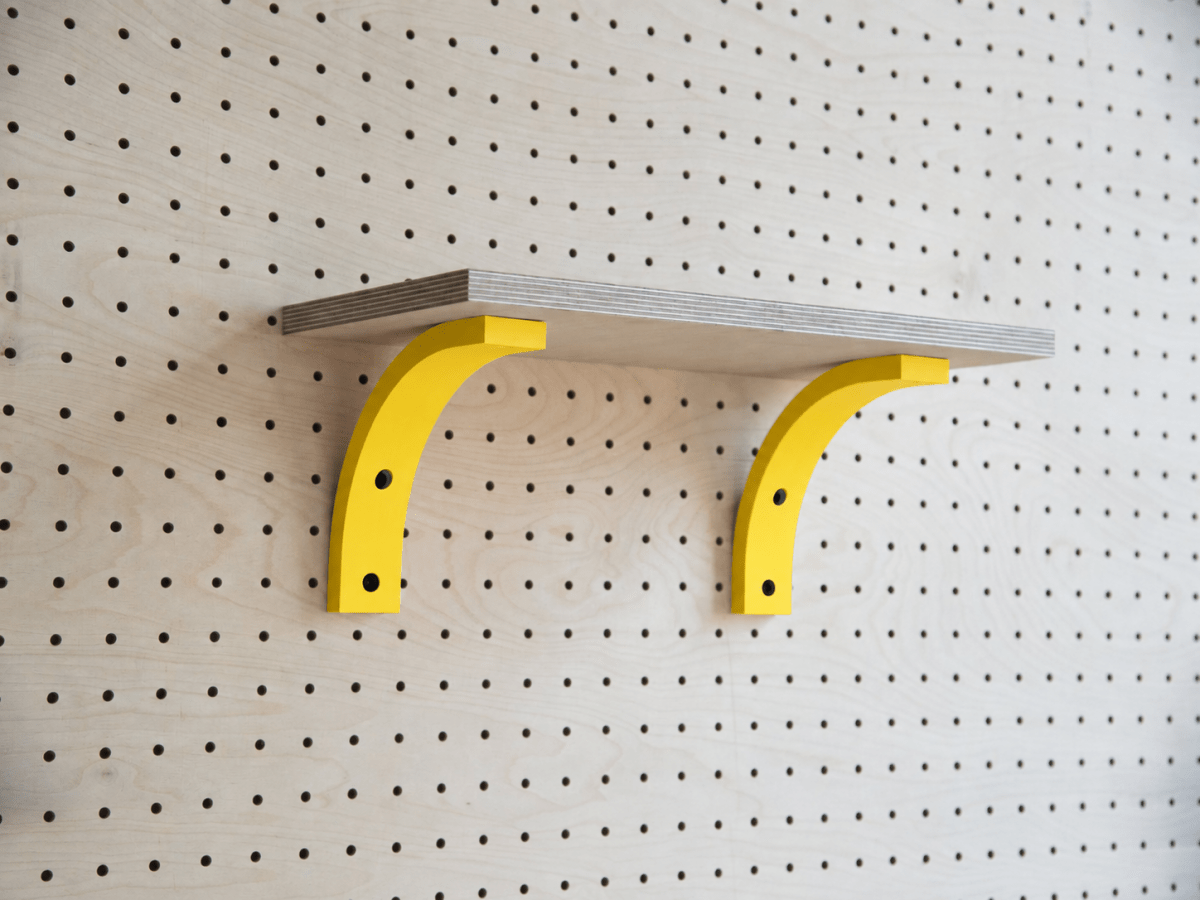 Étagère murale avec équerre pour pegboard – tablette en bois panneau perforé - Aire -  - 16