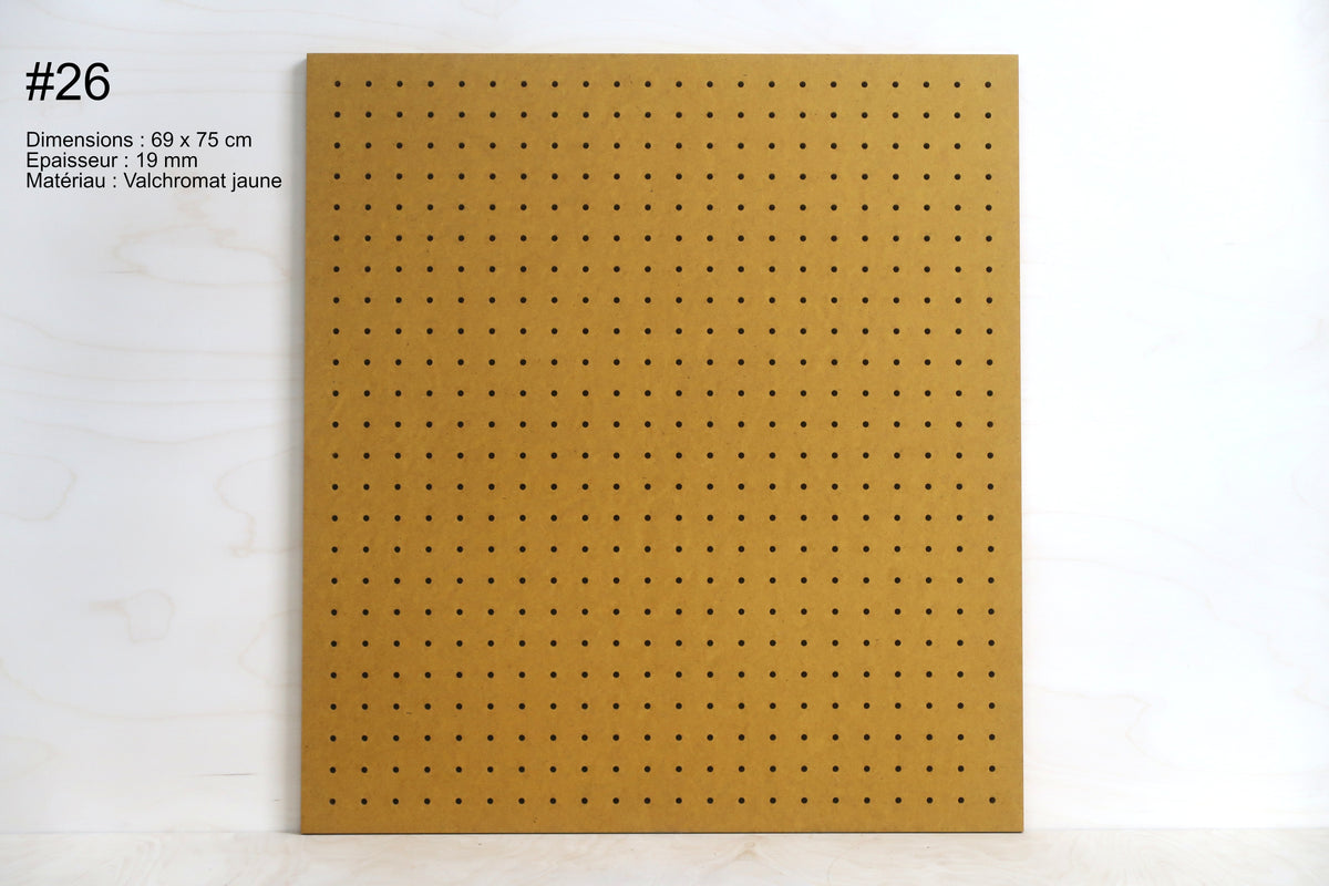 Pegboard Valchromat jaune moutarde en déstockage, pièce n°26