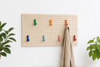Porte manteau mural pegboard en bois – 7 patères colorées - Aire -  - 5