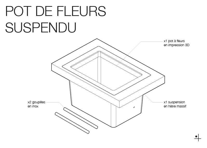 Pot de fleurs suspendu pour Pegboard - Accessoires - Aire - A54-4 - 6