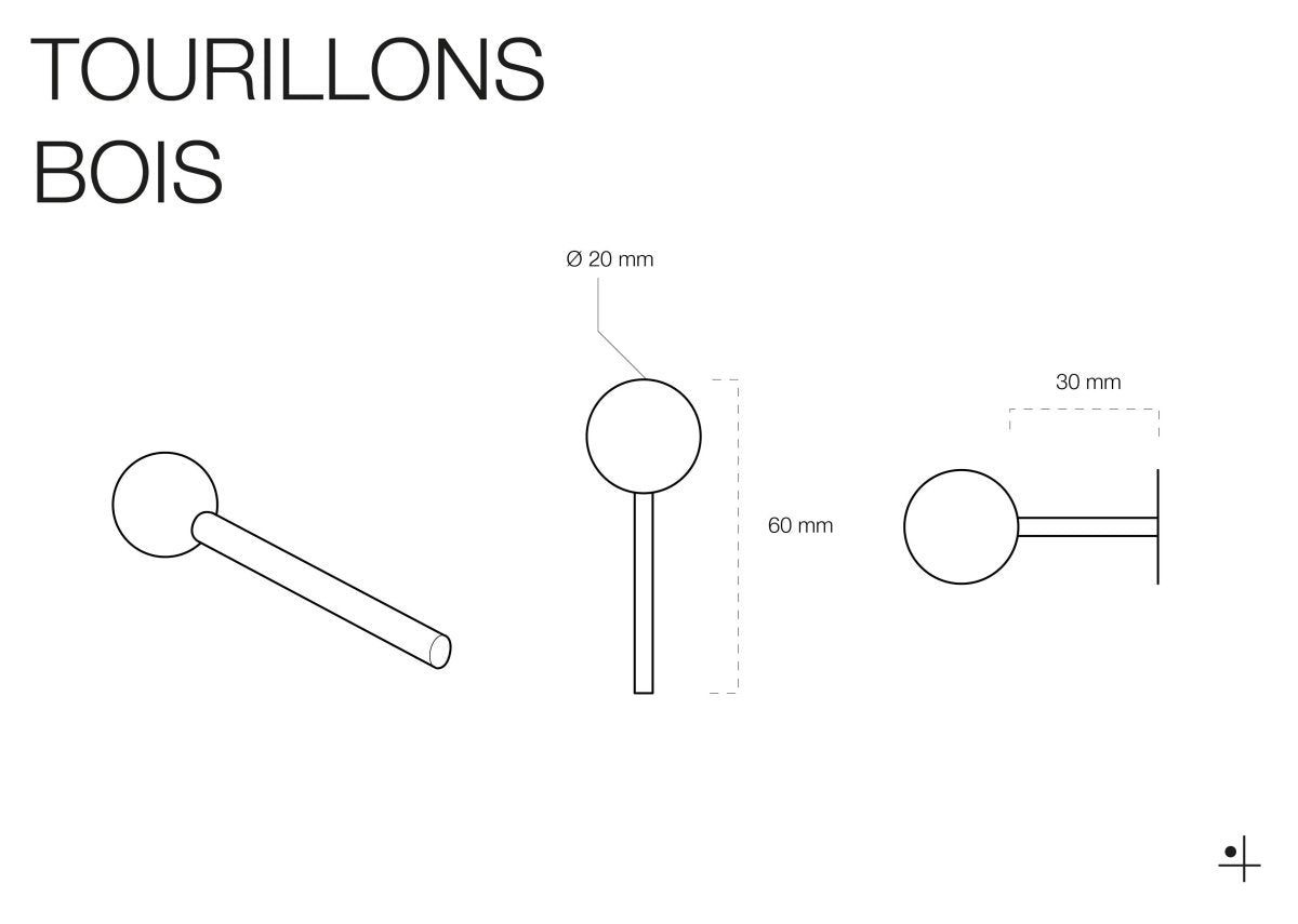 Tourillons en bois pour Pegboard avec billes en bois tournées - Accessoires - Aire - A58-1 - 11