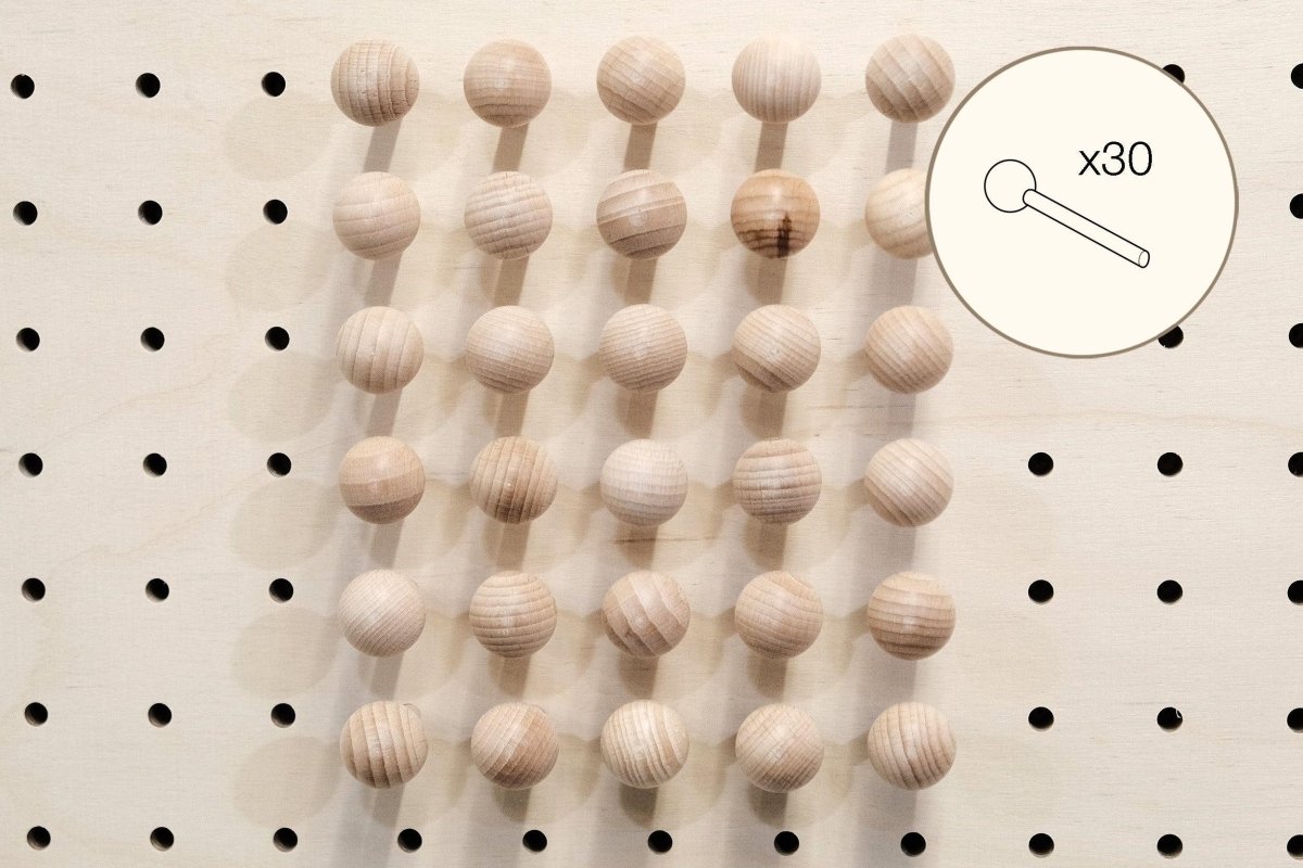 Tourillons en bois pour Pegboard avec billes en bois tournées - Accessoires - Aire - A61-1 - 9